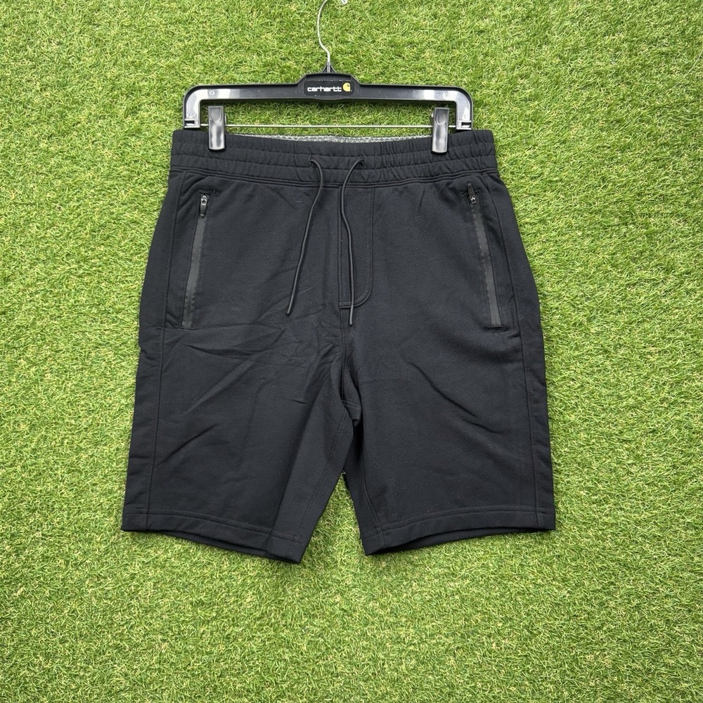 Abercrombie & Fitch Shorts Mens Small Black Fleece Drawstring Pocket Zip New